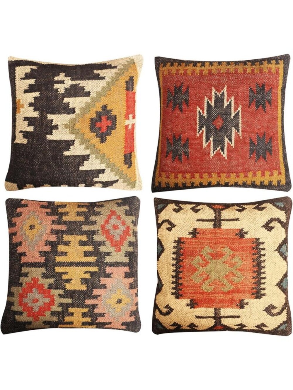 Handmade Boho Jute Kilim Throw Pillow | Eco-Friendly 18x18" Cushion for Living